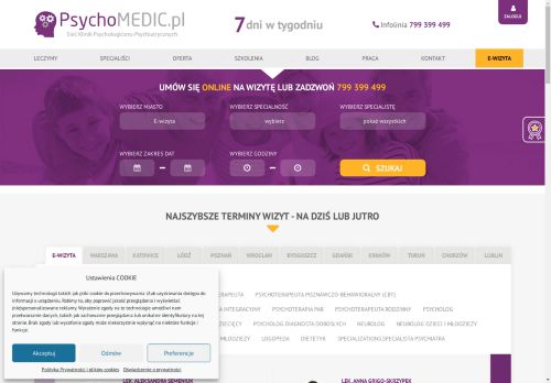 NZOZ PSYCHOMEDIC.PL KLINIKA PSYCHOLOGICZNO-PSYCHIATRYCZNA Michał Niewiński